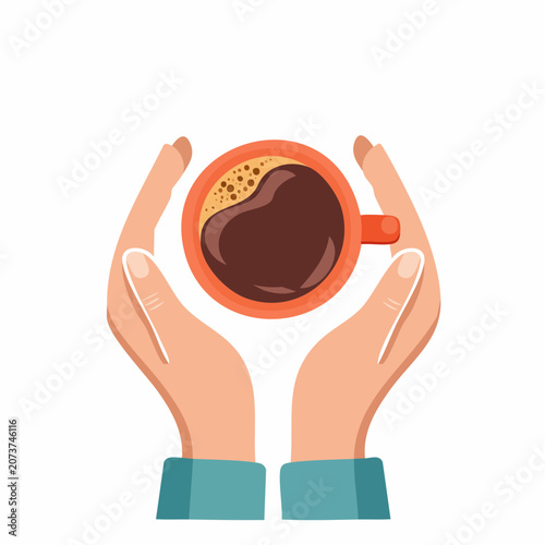 Hands holding a cup of coffee