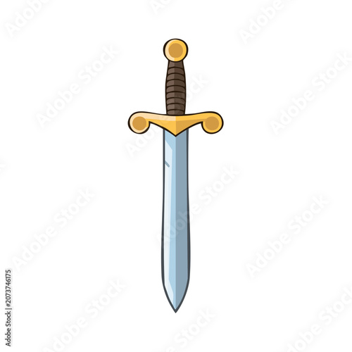 Medieval Sword Flat Vector Illustration