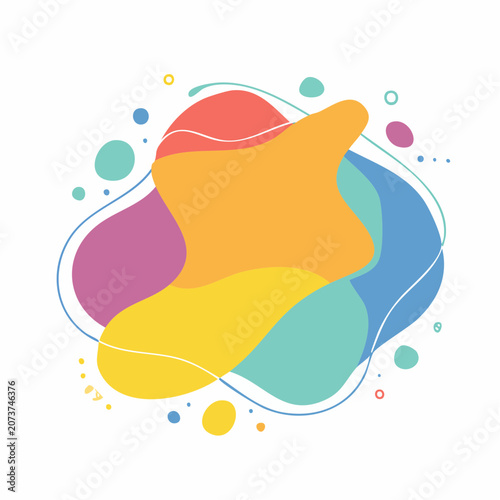 Abstract Colorful Fluid Shapes and Splashes