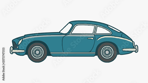 Konstfotografi Classic teal convertible sports car.