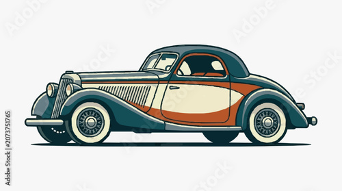 Cuadro en lienzo Classic Vintage Roadster Car Illustration.