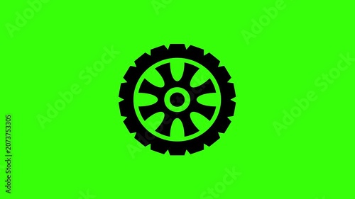 4K High Velocity Car Wheel Failure Animation Green Screen