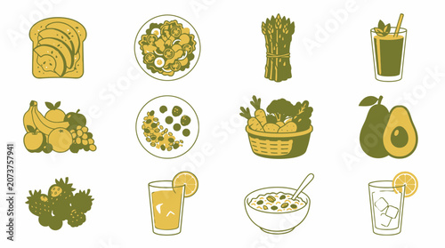 Obraz na plátně Variety of healthy food and drinks.