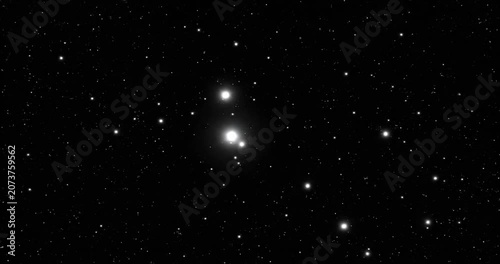 Starry night sky filled with twinkling stars and celestial bodies, creating a cosmic vista