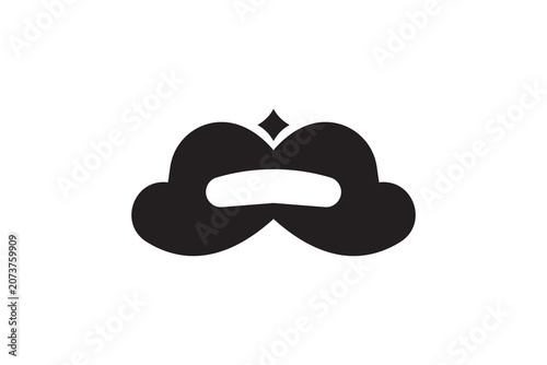 Abstract Cloud Lips Logo Vector: Geometric Mask Initial Monogram Minimalist Mouth Spark Brand Icon