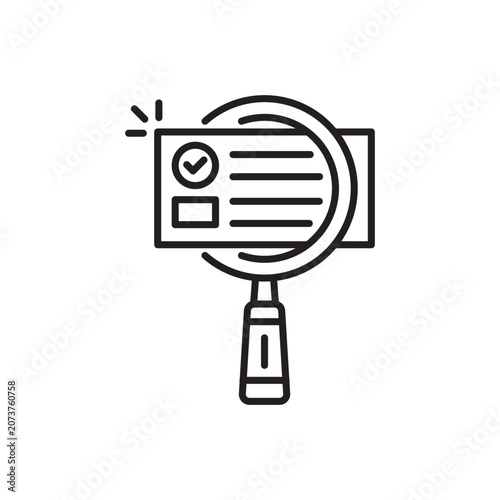 quality control or assessment thin line icon. linear trend evaluer or regulatory plan logotype graphic stroke design web element. concept of internal consulting service or management for auditor