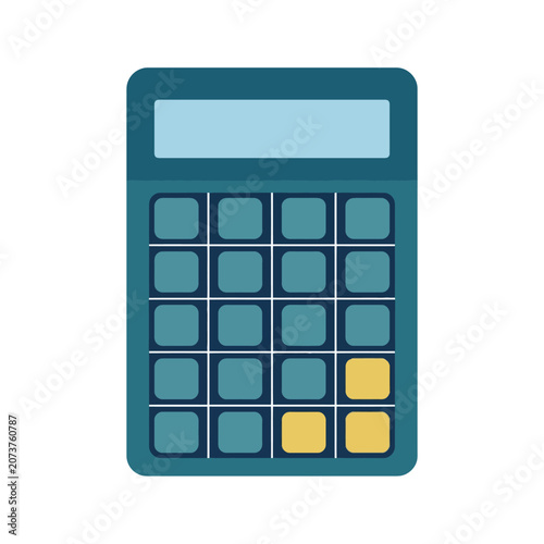 A simple blue calculator illustration on a white background