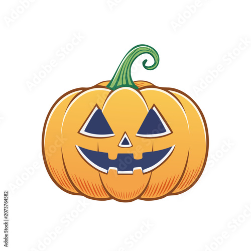 Jack o Lantern Pumpkin Halloween Illustration