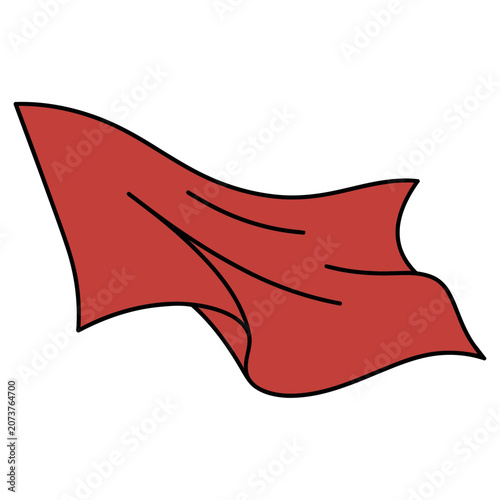 Red flag waving in the wind vector illustration
