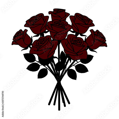 Red rose bouquet vector illustration