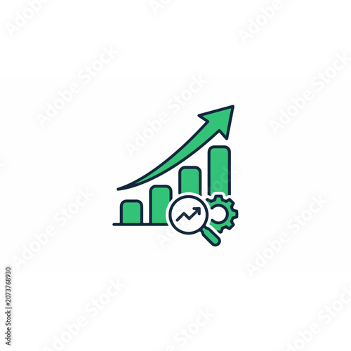 Groth Business Growth Chart Icons Vactor