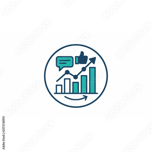 Groth Business Growth Chart Icons Vactor