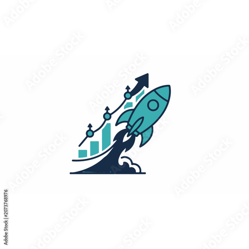 Groth Business Growth Chart Icons Vactor