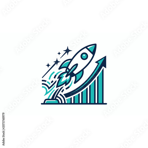 Groth Business Growth Chart Icons Vactor
