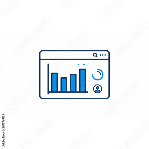 Business Growth Bar Graph Icon with Upward Arrow Financial Data Chart Vector Symbol for Web Technology and Success Concept on White Background