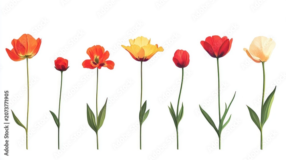 Obraz premium Animated sequence of a flower blooming in a digital art style.