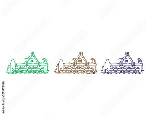 Canvastavla Set of three rotary tiller agricultural machines