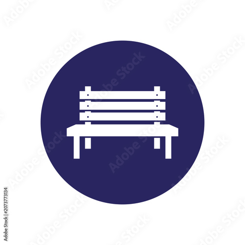Simple flat vector icon design of a park bench