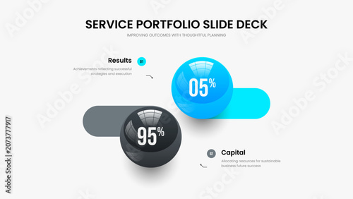 Corporate Visualization 2 Option Chart Presentation Layout. Medical Briefing Slideshow Design Vector Illustration. Marketing Campaign Two Step Graph Frame Template.