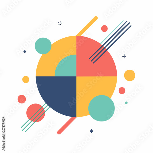 Abstract Geometric Composition with Circles and Lines