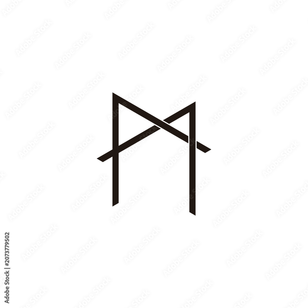 Fototapeta premium Letter A and M line geometric symbol simple logo vector