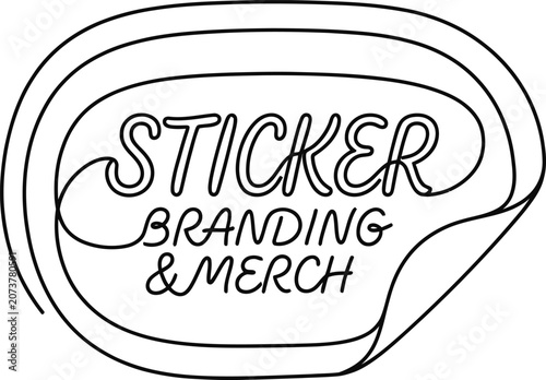 Sticker Branding and Merch Hand Drawn Logo Design.
