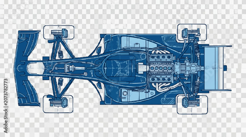 фотографія Formula One Racing Car Chassis Cutaway.