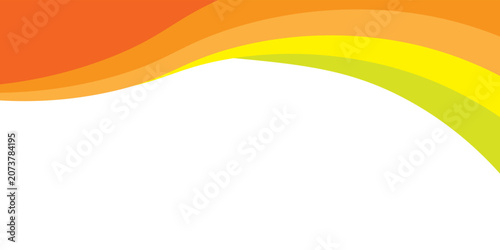 Minimalist Yellow Orange and Green Wave Footer Template for Corporate Layout