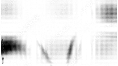 Obraz na plátne Abstract halftone pattern with curving black dots on white background halftone a