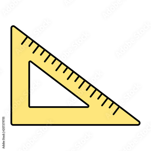 Foto Yellow Triangle Ruler Cartoon Style Illustration Isolated