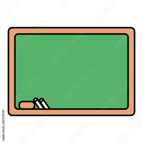 Green Chalkboard Cartoon Style Illustration Isolated