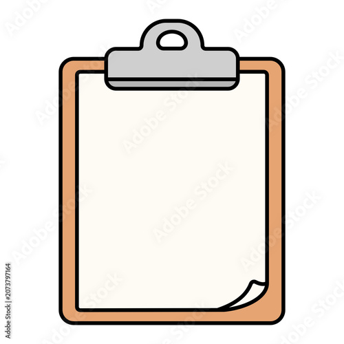 Clipboard With Paper Cartoon Style Illustration Isolated
