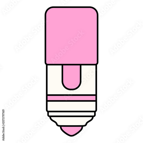 Pink Marker Pen Cartoon Style Illustration Isolated