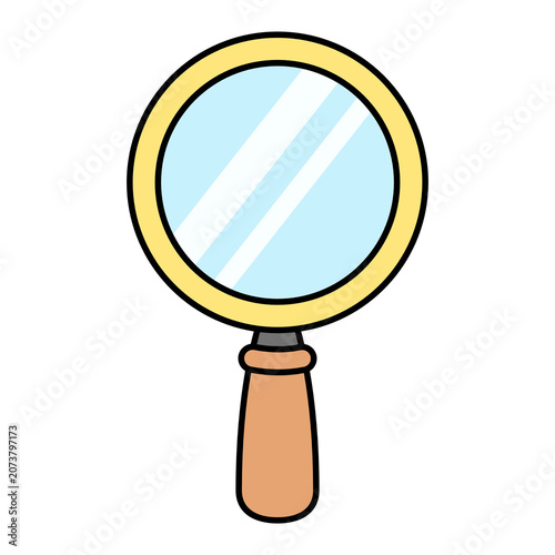 Magnifying Glass Cartoon Style Illustration Isolated