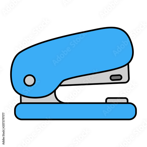 Blue Stapler Cartoon Style Illustration Isolated