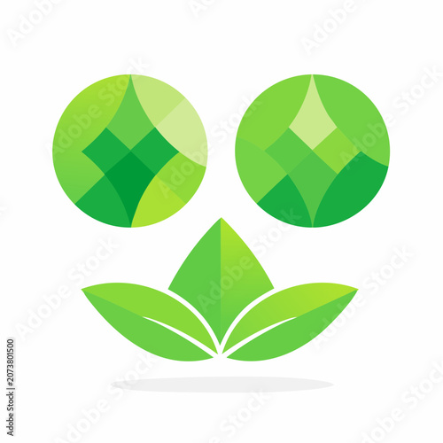 Green Leaf and Circle Logo Design