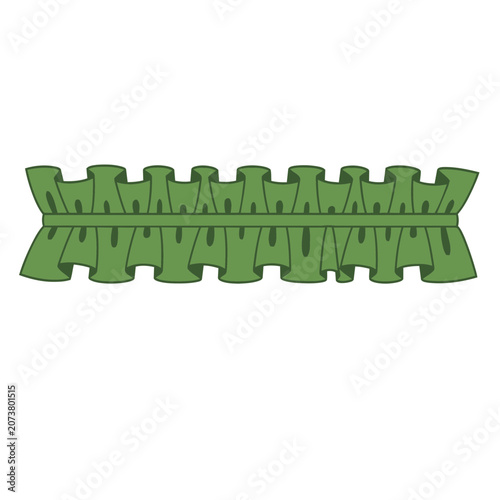 Green ruffled ribbon vector illustration