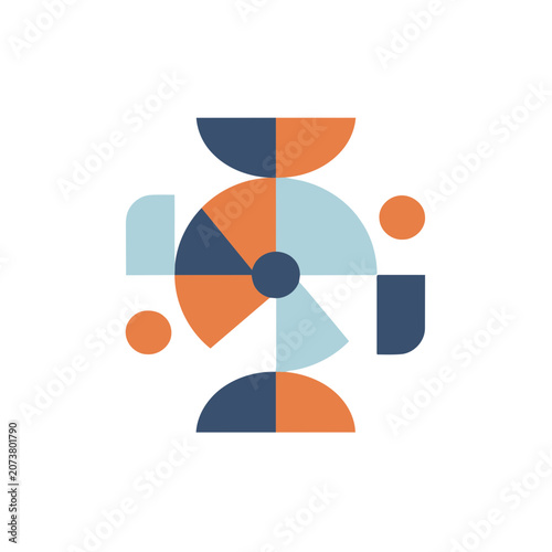 Abstract geometric vector design with circles and arcs