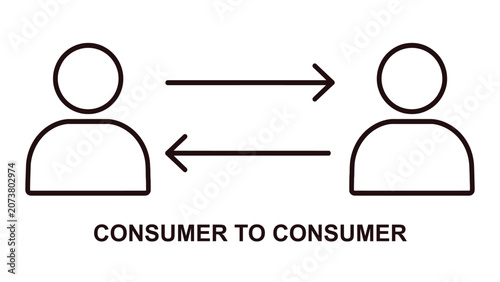 Photos Consumer to consumer exchange concept icon on black background