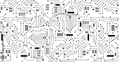 Foto Abstract Digital Circuit Board Network Pattern on White Background Keywords circ