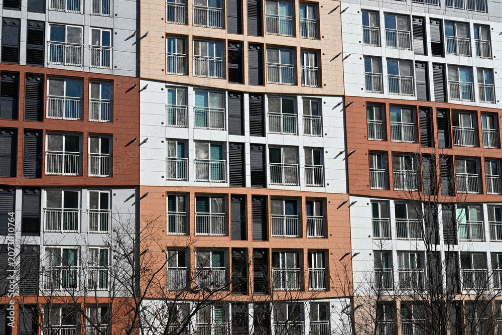 Fototapeta premium Modern Apartment Building Exterior Facade