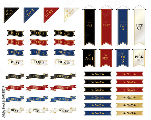 Premium luxury ranking labels and ribbon banners mega set