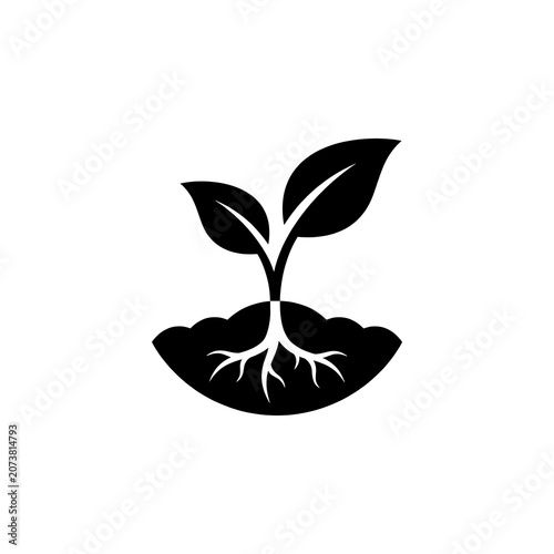 Minimalist Sprout Icon Representing Growth and Sustainability