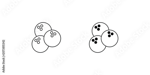 Foto Bowling  set icon with white background vector stock illustration