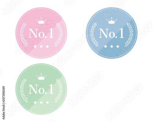 Title: Pastel No.1 label set with crown and laurel wreath