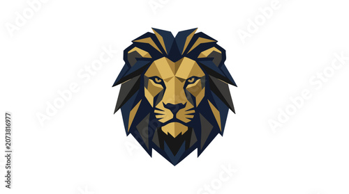 Luxury lion head symbol illustration using vibrant colors and modern design