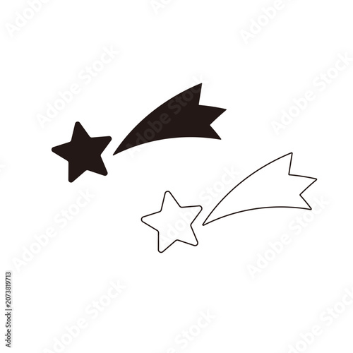 シンプルな流れ星のアイコン