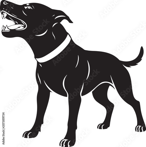 Quadro su tela Aggressive Barking Dog