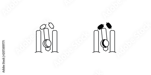 Tableau sur toile wicket set icon with white background vector stock illustration