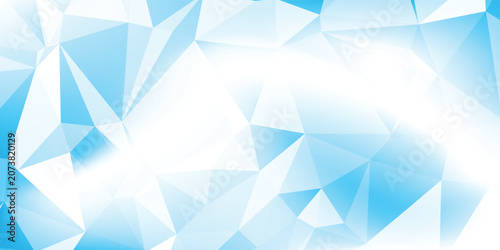 Cool Blue Polygon Geometry Flowing into a Soft White Gradient with Contemporary Low Poly Style colorful digital artwork eps10